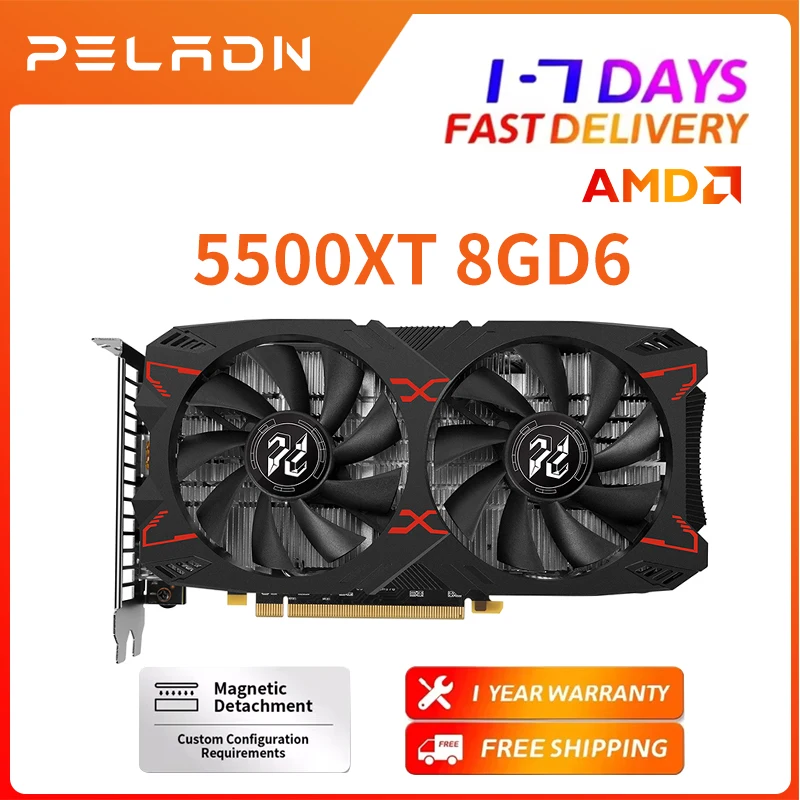 Peladn Gaming Graphics AMD RX 5500XT 8GB GDDR6 PCI Express 4.0 Video Card
Peladn Gaming Graphics AMD RX 5500XT 8GB GDDR6 PCI Express 4.0 Video Card
