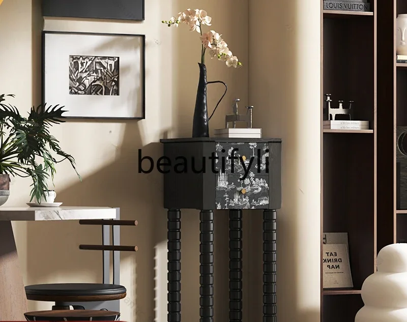 French retro solid wood flower shelf, living room against the wall, integrated drawer shelf, floor-to-ceiling high flower table
French retro solid wood flower shelf, living room against the wall, integrated drawer shelf, floor-to-ceiling high flower table