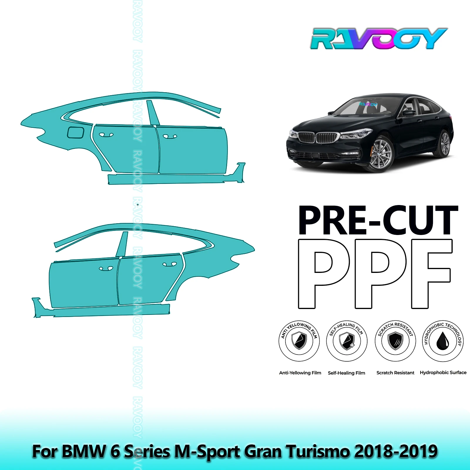 For BMW 6 Series M-Sport Gran Turismo 2018-2019 8.5mil Pre-Cut PPF Door & A/B Pillar Kit TPU Paint Protection Film Set
For BMW 6 Series M-Sport Gran Turismo 2018-2019 8.5mil Pre-Cut PPF Door & A/B Pillar Kit TPU Paint Protection Film Set