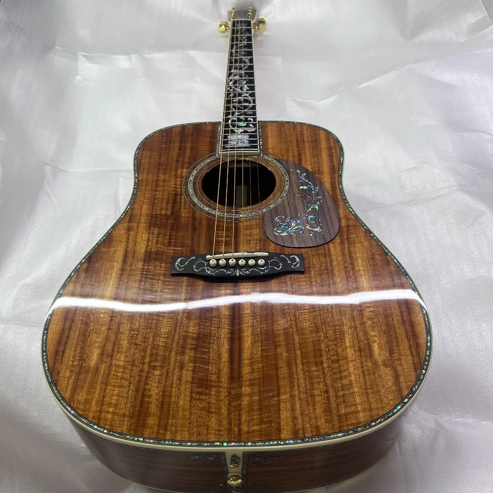 Unique Deluxe Vase Design D-45 Acoustic Guitar with All Koa Ebony Fingerboard Gold Tuning Pegs
Unique Deluxe Vase Design D-45 Acoustic Guitar with All Koa Ebony Fingerboard Gold Tuning Pegs