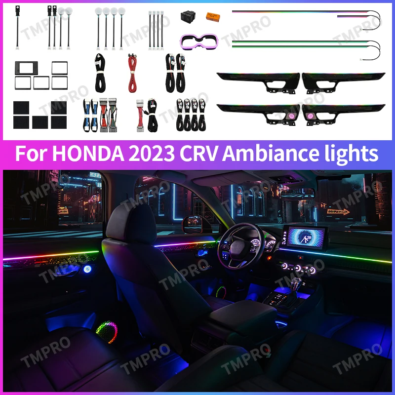 Applicable for 2023-2024 Honda CRV Car Ambient Lights Automotive Interior Decoration64 Colors LED Safety assistance systems
Applicable for 2023-2024 Honda CRV Car Ambient Lights Automotive Interior Decoration64 Colors LED Safety assistance systems