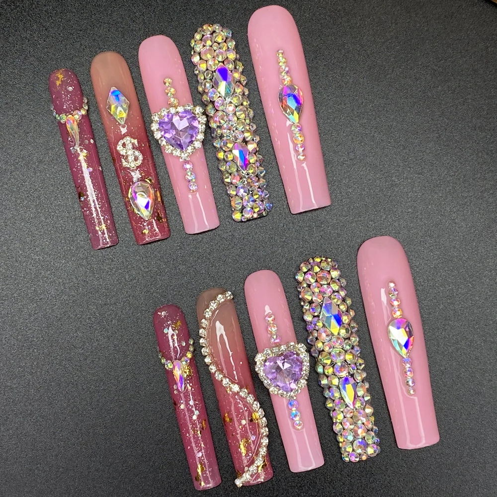 10PCS Long Square Handcrafted Durable Acrylic Nails 3D Design Exquisite Decoration Reusable Artificial Nails Glamorous Manicure
10PCS Long Square Handcrafted Durable Acrylic Nails 3D Design Exquisite Decoration Reusable Artificial Nails Glamorous Manicure