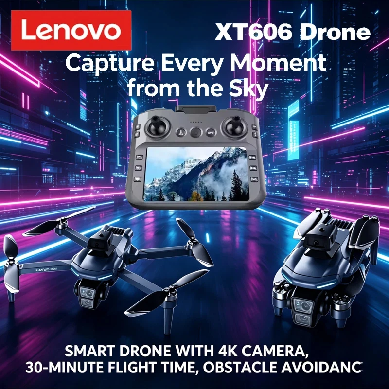 Lenovo XT606 MAX Drone: 8K Camera, FPV Screen, 360° Obstacle Avoidance, Foldable, Easy to Control for Aerial Use.
Lenovo XT606 MAX Drone: 8K Camera, FPV Screen, 360° Obstacle Avoidance, Foldable, Easy to Control for Aerial Use.