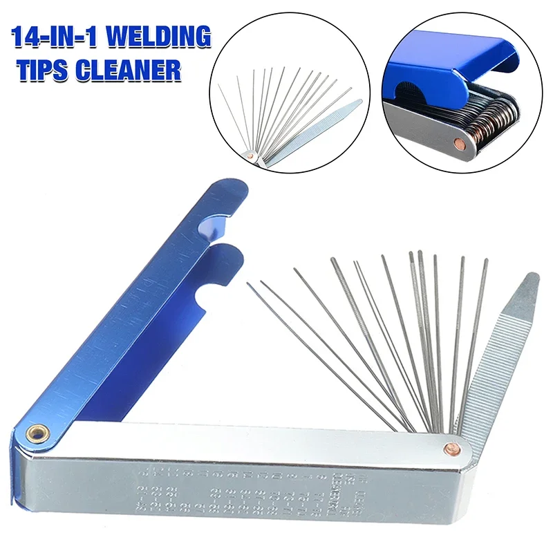14 in 1 Stainless Steel Welding Torch Nozzle Tip Cleaner Welding Tip Cleaner Reamers Soldering for Cleaning Gas Orifices
14 in 1 Stainless Steel Welding Torch Nozzle Tip Cleaner Welding Tip Cleaner Reamers Soldering for Cleaning Gas Orifices
