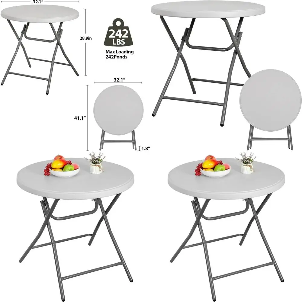 Портативный складной круглый стол из прочного белого пластика с ручкой для мероприятий в помещении/на улице, кемпинга и пикников
Портативный складной круглый стол из прочного белого пластика с ручкой для мероприятий в помещении/на улице, кемпинга и пикников