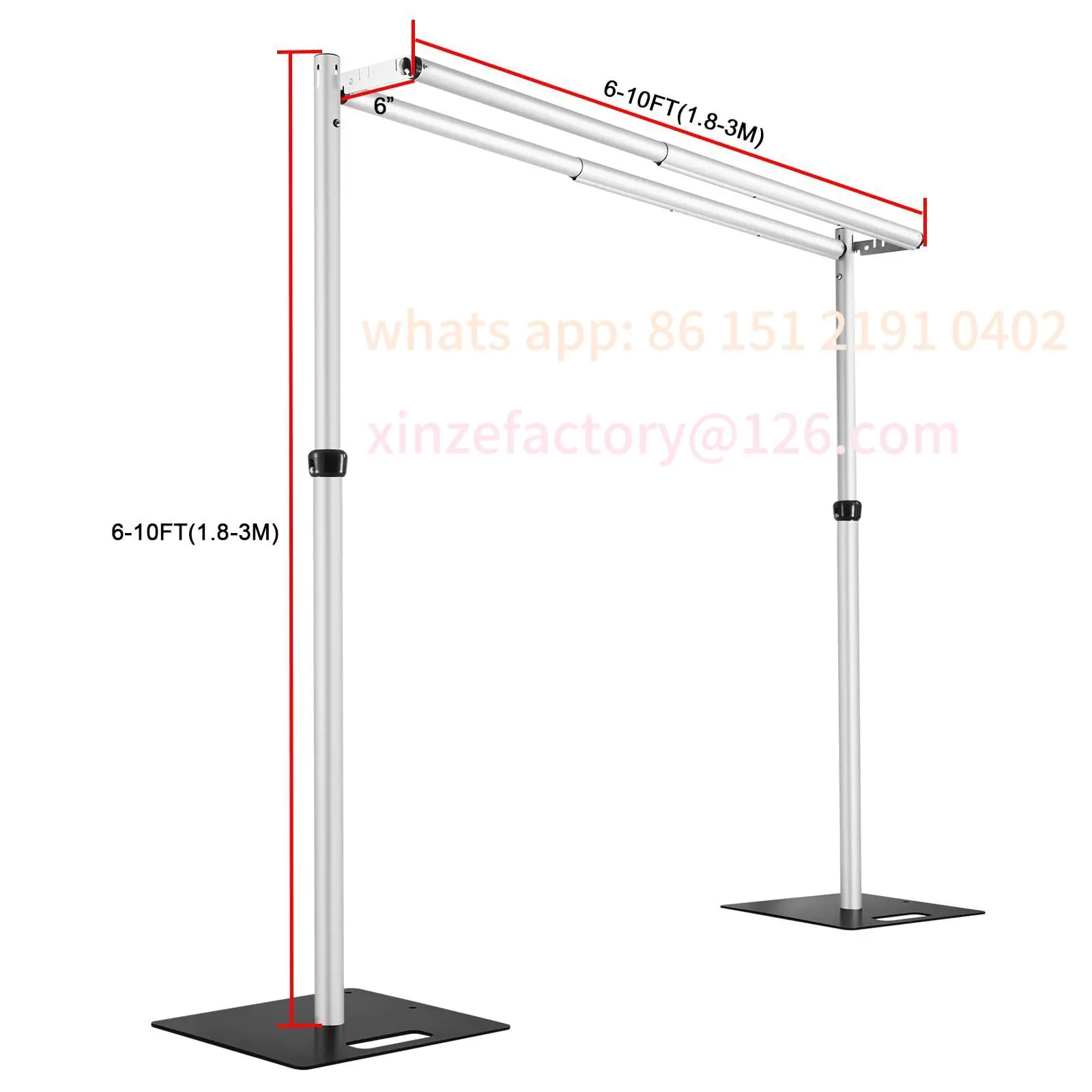 Customizable 3 * 6m Retractable Double-layer Background Frame Gauze Mantle Curtain Flower Wall Wedding Aluminum Display Stand
Customizable 3 * 6m Retractable Double-layer Background Frame Gauze Mantle Curtain Flower Wall Wedding Aluminum Display Stand