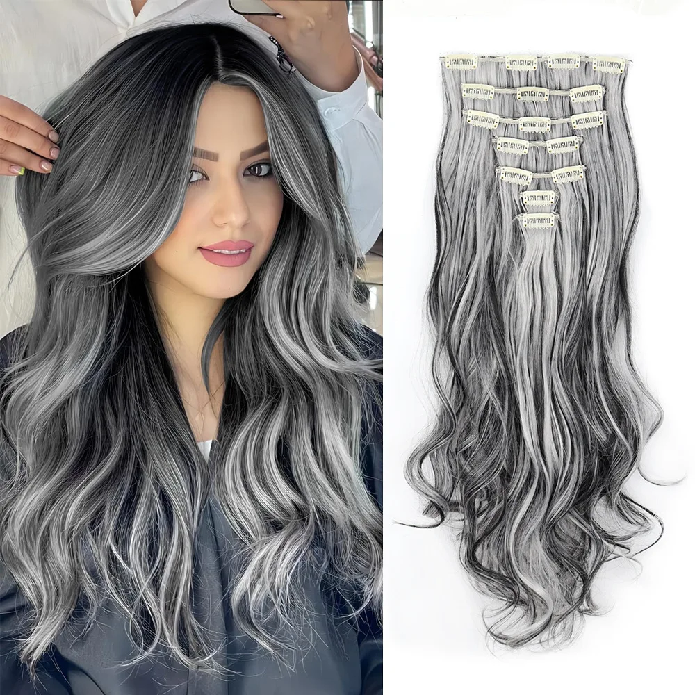 Clip-on wig 22 inches long, curly and wavy,artificial wig, suitable for women and young girls,resembling natural curly hairstyle
Clip-on wig 22 inches long, curly and wavy,artificial wig, suitable for women and young girls,resembling natural curly hairstyle