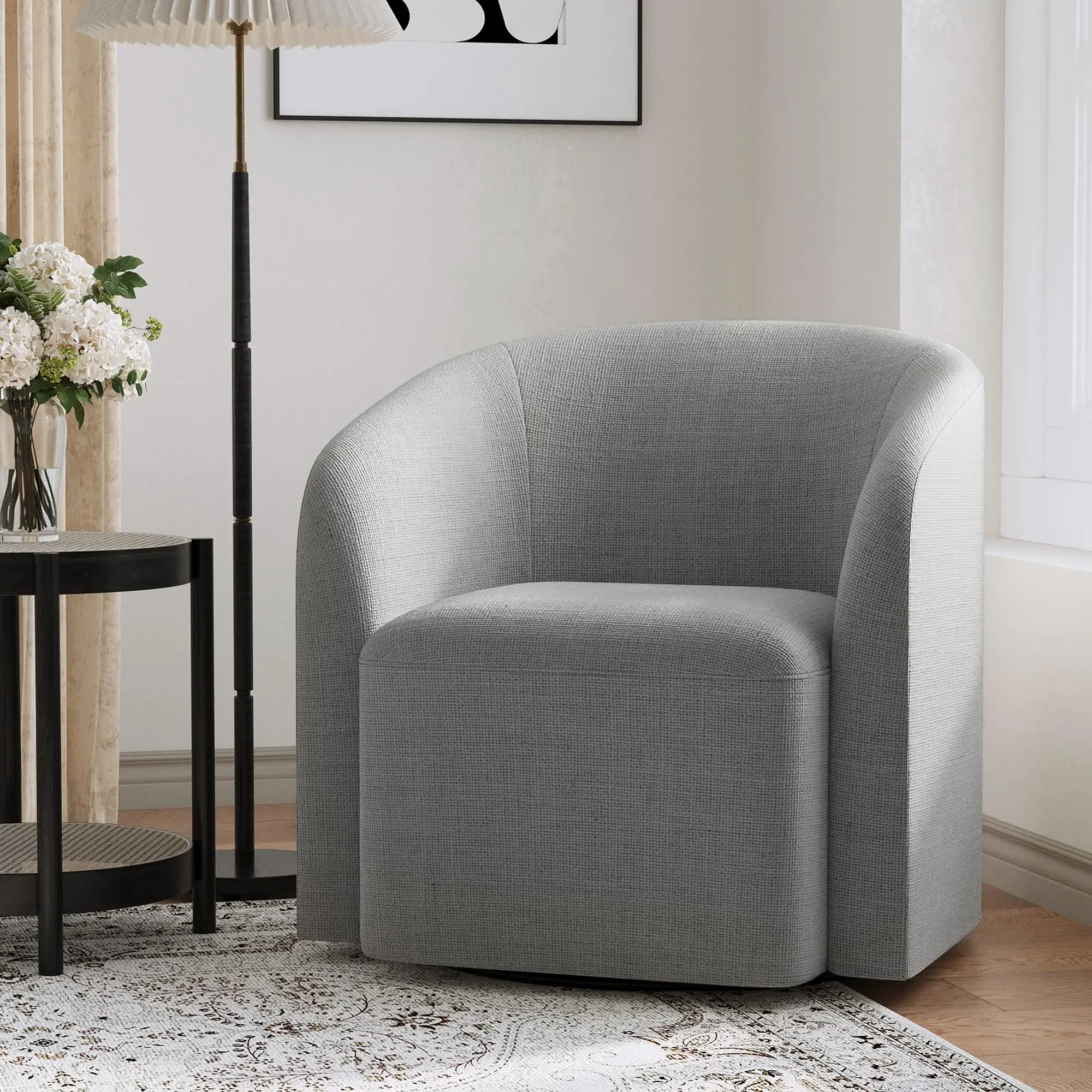 Swivel Accent Chair Barrel Armchair With Armrests 360 Degree Rotation Modern Living Room Bedroom Chair Gray
Swivel Accent Chair Barrel Armchair With Armrests 360 Degree Rotation Modern Living Room Bedroom Chair Gray