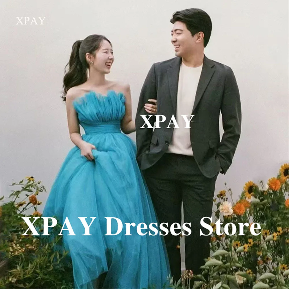 XPAY Elegant Strapless Light Blue Wedding Dresses Korea Photo shoot Draped Bride Gowns Corset Formal Evening Dress Customized
XPAY Elegant Strapless Light Blue Wedding Dresses Korea Photo shoot Draped Bride Gowns Corset Formal Evening Dress Customized