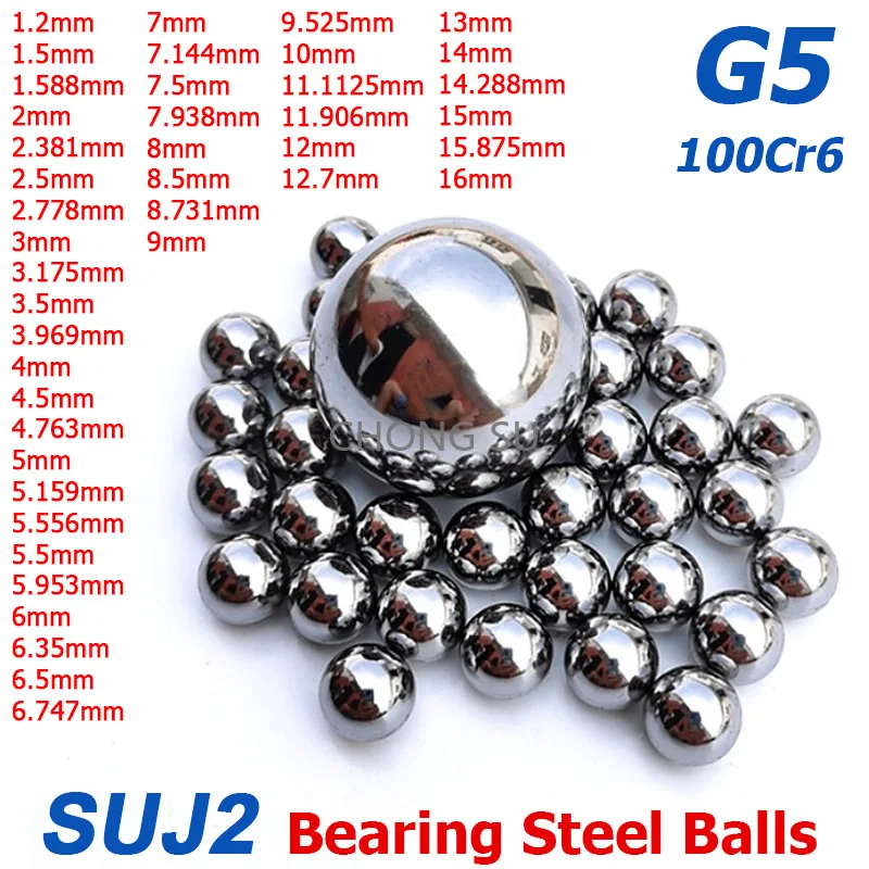 5-500pcs SUJ2 Chromium Bearing Steel Balls 1.2/1.588/2.381/2.5/2.778/3/3.175-16mm Solid Smooth Steel Ball Spherical Bead Ball
5-500pcs SUJ2 Chromium Bearing Steel Balls 1.2/1.588/2.381/2.5/2.778/3/3.175-16mm Solid Smooth Steel Ball Spherical Bead Ball