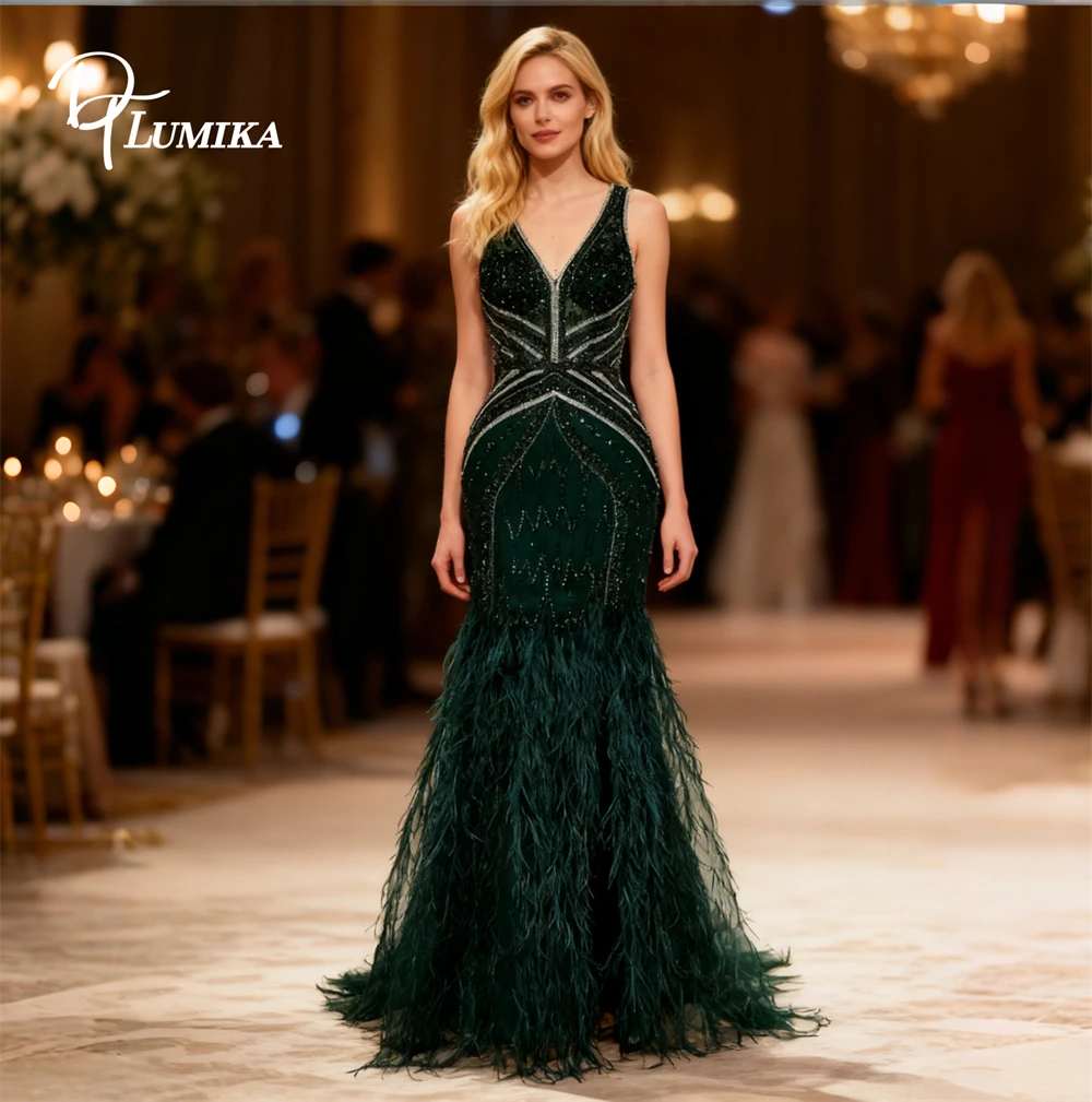 DTLumika Sleeveless Long Evening Dresses for Women 2026 Luxury Feathered Sheath Prom Dress Formal Occasion Outfit
DTLumika Sleeveless Long Evening Dresses for Women 2026 Luxury Feathered Sheath Prom Dress Formal Occasion Outfit