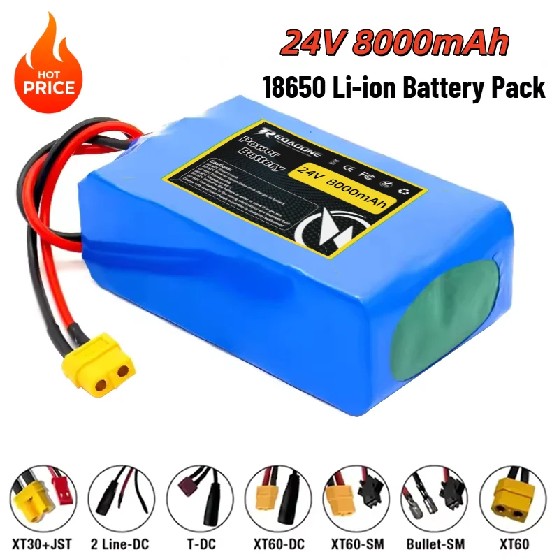 24 В 8 Ач 6S2P 18650 литиевый аккумулятор с BMS-2,5 В 8000 мАч для небольшого велосипеда, скутера для инвалидной коляски
24 В 8 Ач 6S2P 18650 литиевый аккумулятор с BMS-2,5 В 8000 мАч для небольшого велосипеда, скутера для инвалидной коляски