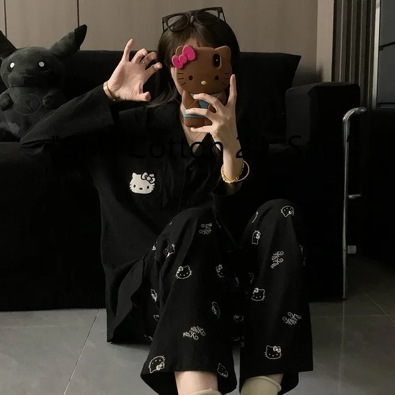 Hello Kitty spring and summer new, pure cotton long-sleeved trousers two-piece pajamas, cartoon cute and sweet loungewear
Hello Kitty spring and summer new, pure cotton long-sleeved trousers two-piece pajamas, cartoon cute and sweet loungewear