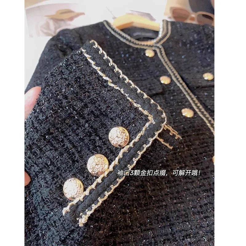 Pop Pop Temperament Black High-End Down Cotton Jacket With Small Fragrance Women's Autumn Winter 2025 New O-Neck Short Outwear Q
Pop Pop Temperament Black High-End Down Cotton Jacket With Small Fragrance Women's Autumn Winter 2025 New O-Neck Short Outwear Q