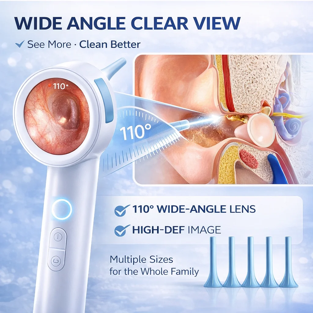 Smart HD Ear Camera 1.3” 1.8” Screen Ear Cleaner Otoscope with Light Visible Ear Wax Removal Tool for Kids Adults & Pets
Smart HD Ear Camera 1.3” 1.8” Screen Ear Cleaner Otoscope with Light Visible Ear Wax Removal Tool for Kids Adults & Pets