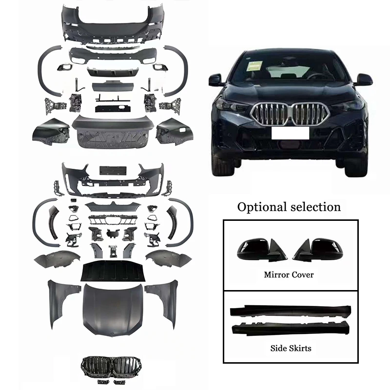 Old to New Front Bumper Headlight Fender Hood Body Kit for X6 E71(08-14) to G06 LCI(24-IN)M-TECH Bodykit
Old to New Front Bumper Headlight Fender Hood Body Kit for X6 E71(08-14) to G06 LCI(24-IN)M-TECH Bodykit