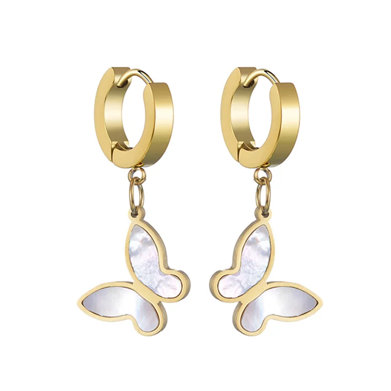 Trendy Stainless Steel Butterfly Drop Earrings White Shell Hoop Earrings Delicate Animal Dangle Earrings Jewelry For Women Girl
Trendy Stainless Steel Butterfly Drop Earrings White Shell Hoop Earrings Delicate Animal Dangle Earrings Jewelry For Women Girl