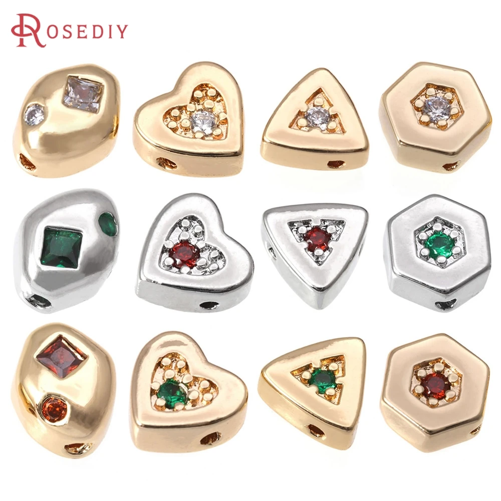 18K Gold Color Hexagon Heart Triangle Oval Shape Spacer Beads Bracelets High Quality Necklace Jewelry Making Diy Accessories
18K Gold Color Hexagon Heart Triangle Oval Shape Spacer Beads Bracelets High Quality Necklace Jewelry Making Diy Accessories