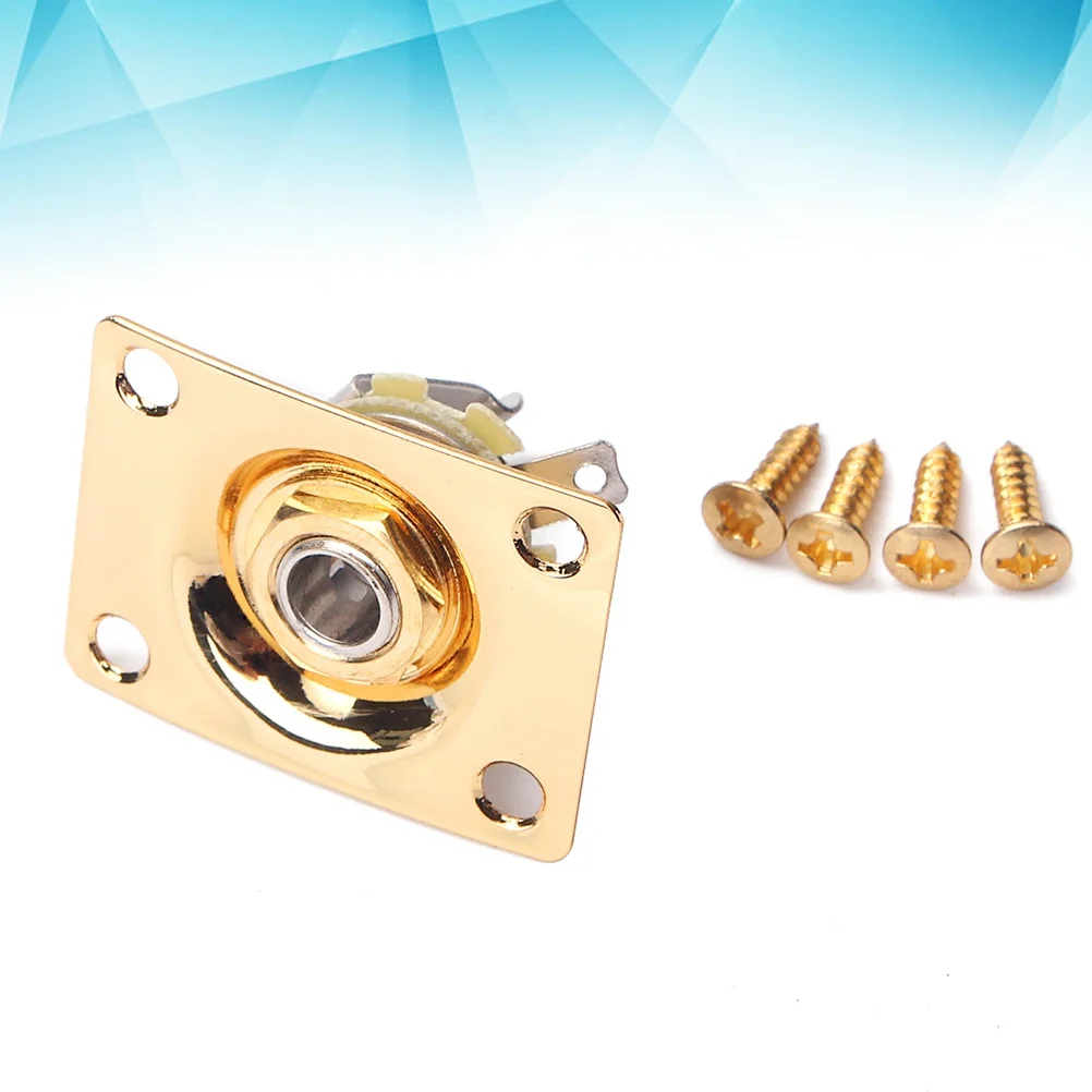 Guitar Jack Socket Copper Pickup Output Plug Golden Jack Plate Screws for Electric Guitar Bass Durable Replacement
Guitar Jack Socket Copper Pickup Output Plug Golden Jack Plate Screws for Electric Guitar Bass Durable Replacement