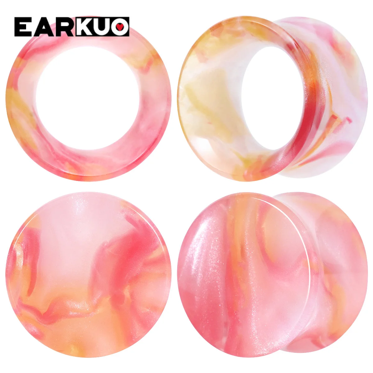 EARKUO Sunset Gradient Marble Acrylic Ear Tunnels & Plugs Dreamy Pink Orange Ear Gauges Stretcher Expander Piercing Jewelry
EARKUO Sunset Gradient Marble Acrylic Ear Tunnels & Plugs Dreamy Pink Orange Ear Gauges Stretcher Expander Piercing Jewelry