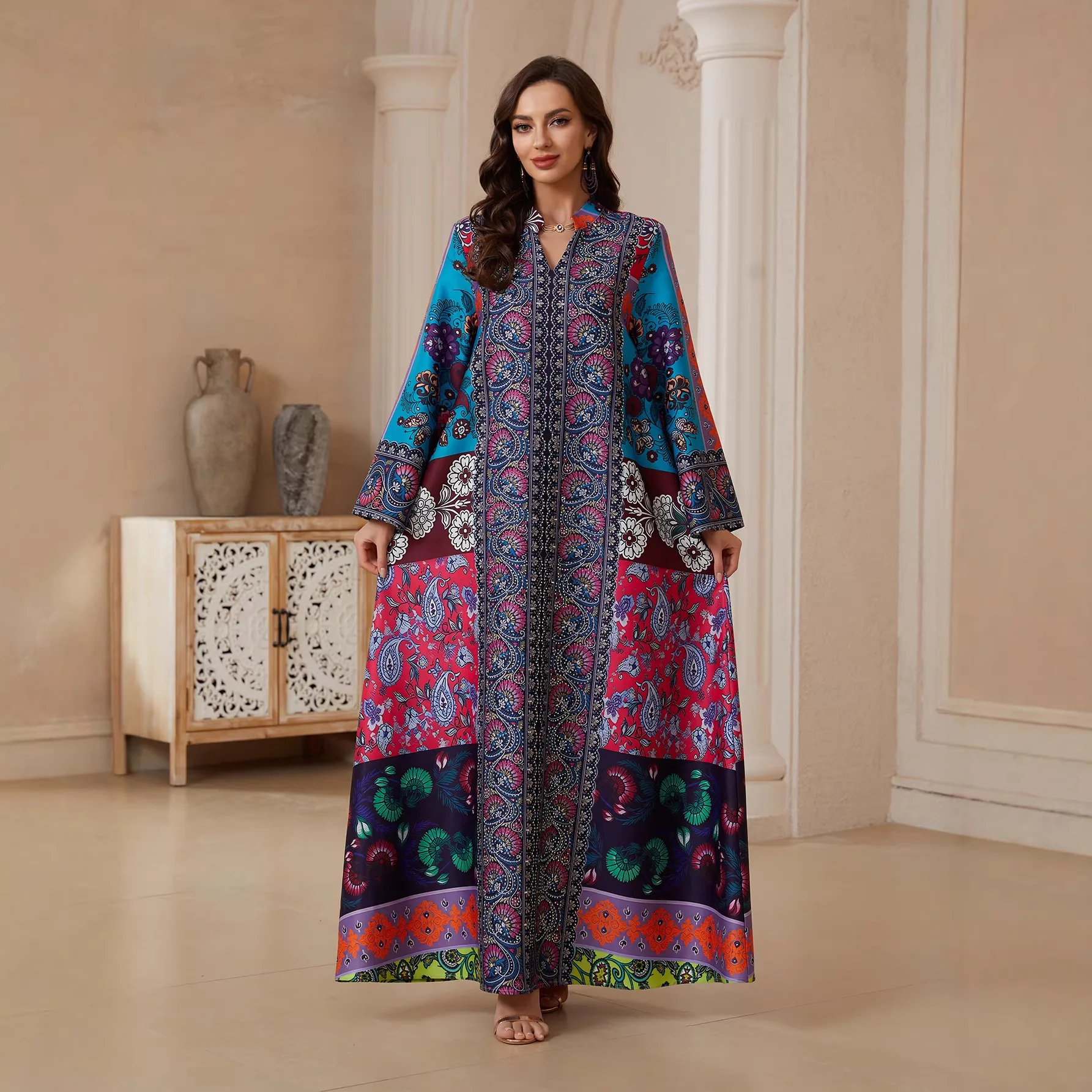 Muslim Women Prayer Dress Abaya Print Eid Mubarak Party Niqab One Piece Long Khimar Hijab Modest Long Robe Musulmane Kaftan
Muslim Women Prayer Dress Abaya Print Eid Mubarak Party Niqab One Piece Long Khimar Hijab Modest Long Robe Musulmane Kaftan
