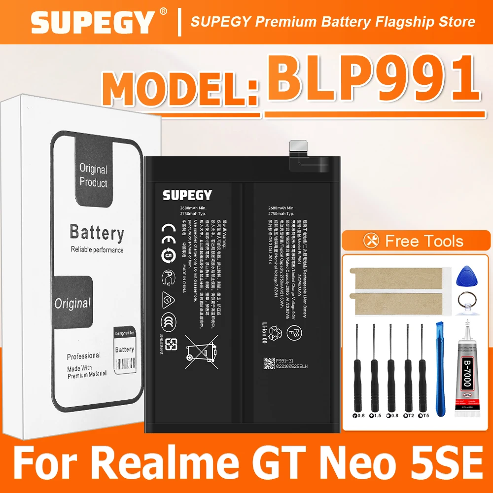 2026 Years New Battery 5500mAh BLP991 Battery For Realme GT Neo5 SE, Neo 5 SE ,Neo 5SE RMX3700 Mobile Phone Batteries
2026 Years New Battery 5500mAh BLP991 Battery For Realme GT Neo5 SE, Neo 5 SE ,Neo 5SE RMX3700 Mobile Phone Batteries