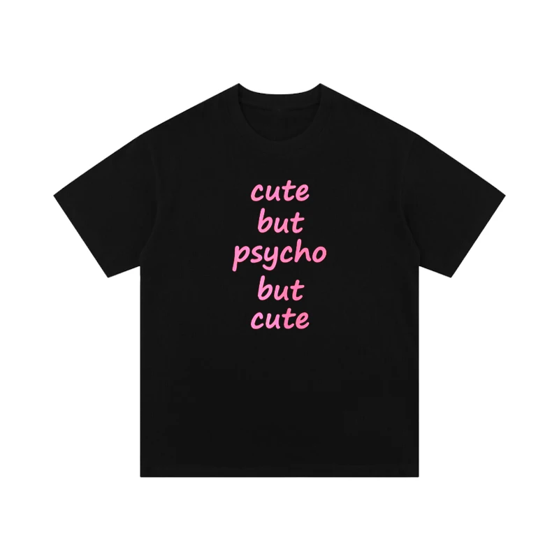 Cute But Psycho American Retro Trendy Brand Short-sleeved T-shirt Men and Women Loose Ins Wind Pure Cotton T-shirt Summer
Cute But Psycho American Retro Trendy Brand Short-sleeved T-shirt Men and Women Loose Ins Wind Pure Cotton T-shirt Summer