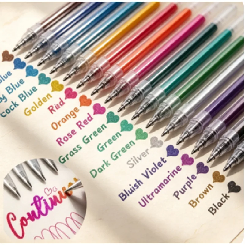8-60 Pack Metallic Glitter Gel Pens 1.0mm Tip DIY Drawing Coloring Ballpoint Pens
8-60 Pack Metallic Glitter Gel Pens 1.0mm Tip DIY Drawing Coloring Ballpoint Pens