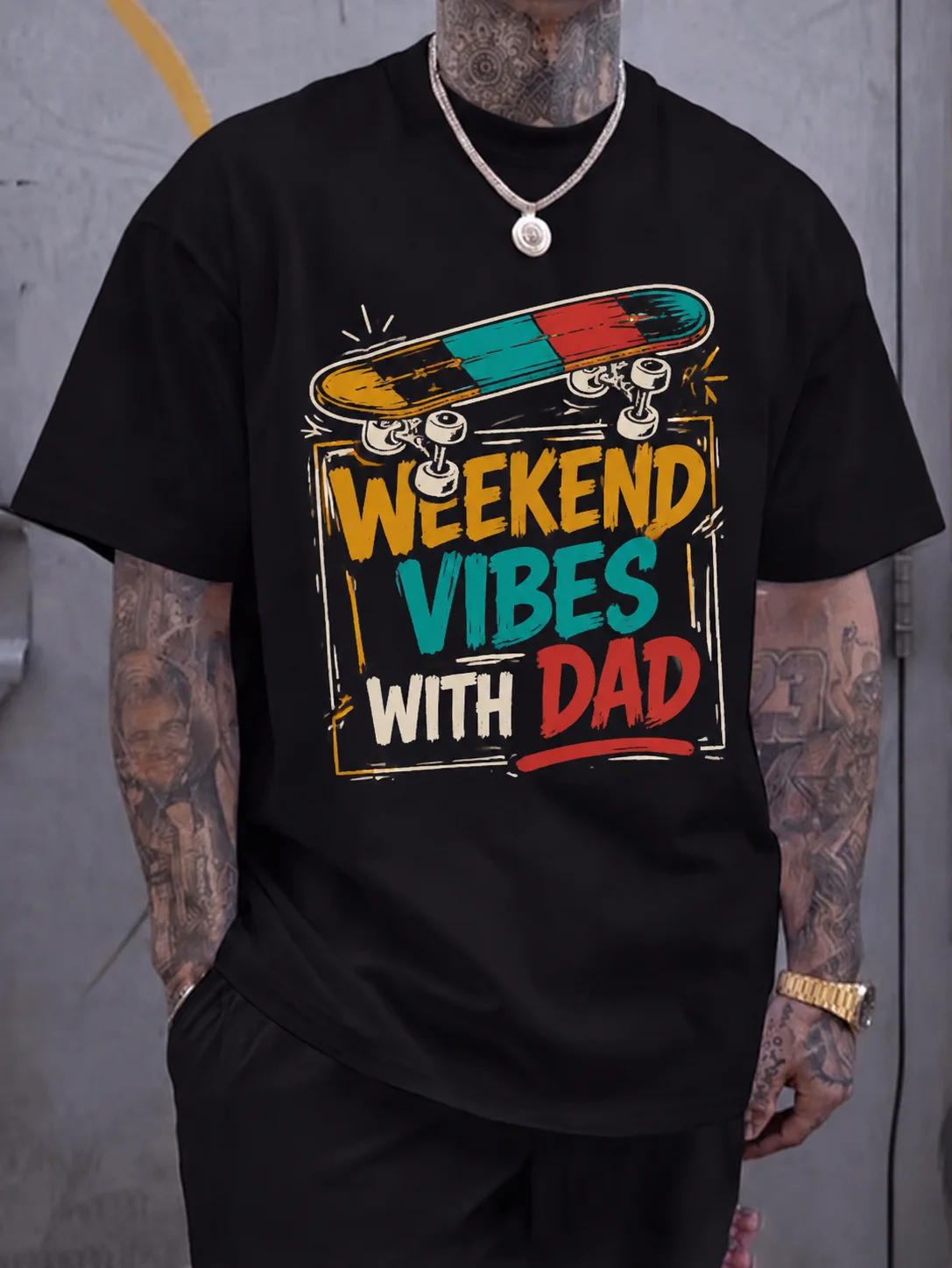 Men Graphic t Shirt Short Sleeve Loose Fit Dad Tee Vintage Distressed Skateboard Weekend Vibes Print Streetwear Skate Park
Men Graphic t Shirt Short Sleeve Loose Fit Dad Tee Vintage Distressed Skateboard Weekend Vibes Print Streetwear Skate Park