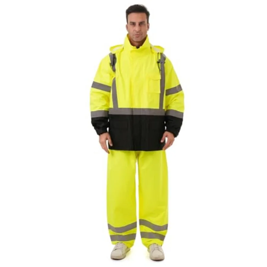 Hi Vis Safety rain Jacket Reflective Class 3 Rain coat with Inner Mesh Lining and Pockets High Visibility Waterproof work Rain
Hi Vis Safety rain Jacket Reflective Class 3 Rain coat with Inner Mesh Lining and Pockets High Visibility Waterproof work Rain
