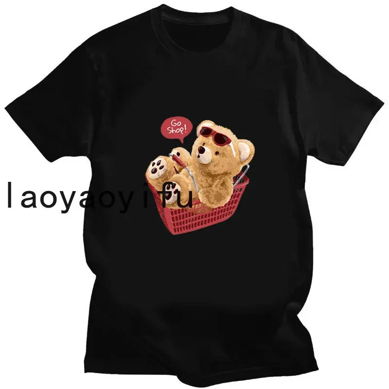 Kawaii Teddy Bear Мужская повседневная милая футболка с принтом с коротким рукавом и круглым вырезом Белая футболка Топ Новинка Прекрасная мужская женская удобная одежда
Kawaii Teddy Bear Мужская повседневная милая футболка с принтом с коротким рукавом и круглым вырезом Белая футболка Топ Новинка Прекрасная мужская женская удобная одежда