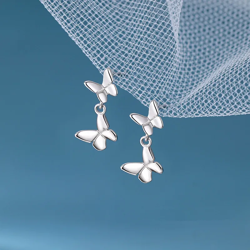 Real 925 Sterling Silver Butterfly Pendant Stud Earrings For Women Classic Insect Fine Jewelry Light Luxury Accessories
Real 925 Sterling Silver Butterfly Pendant Stud Earrings For Women Classic Insect Fine Jewelry Light Luxury Accessories
