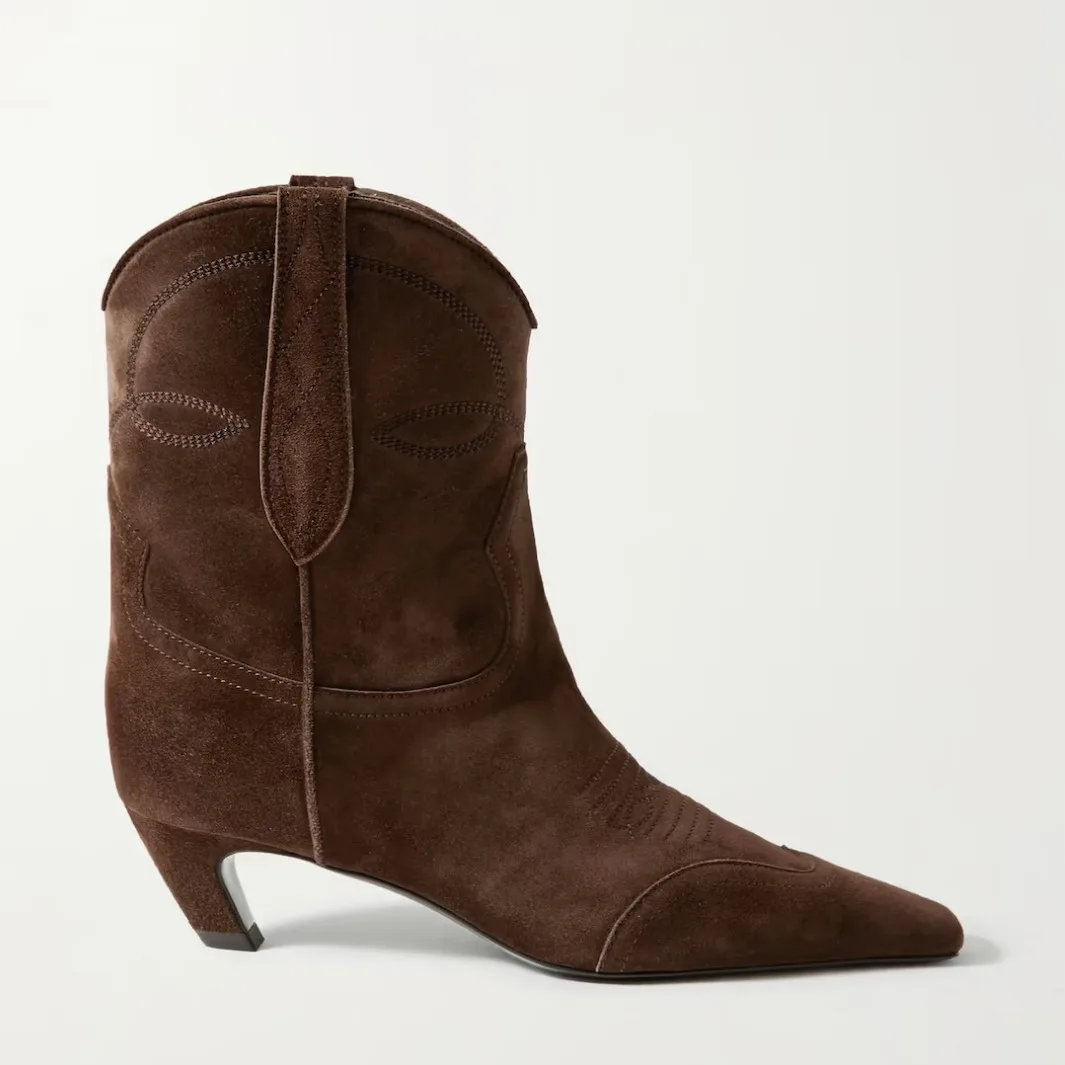 Women's Embroidered Western Ankle Boots 2025 Autumn Winte Black/brown Retro Square Toe Kitten Heel Street Chelsea Casual Boots
Women's Embroidered Western Ankle Boots 2025 Autumn Winte Black/brown Retro Square Toe Kitten Heel Street Chelsea Casual Boots