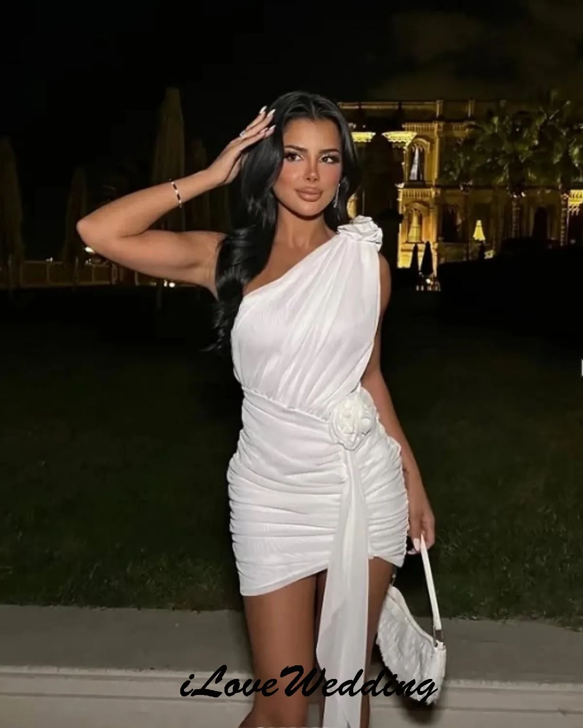 Prom Dresses 2025 Off White Wedding Party Dress For Woman Chiffon One Shouler Mini Length Ruched 3d Flower Elegant Customized
Prom Dresses 2025 Off White Wedding Party Dress For Woman Chiffon One Shouler Mini Length Ruched 3d Flower Elegant Customized