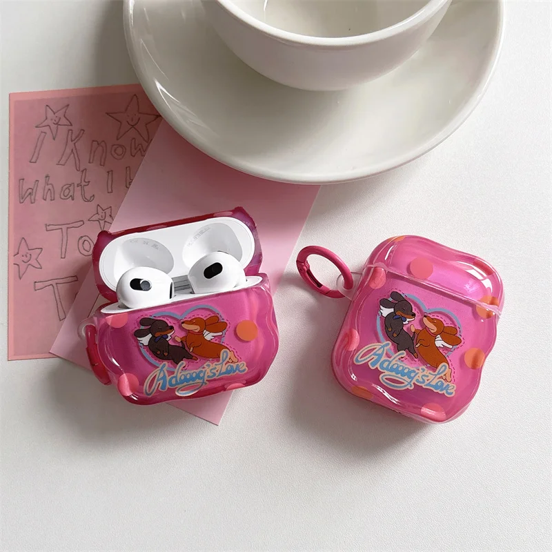 Cute Dachshund Print AirPods Case With Ring For AirPods Pro 2 4 3 2 1 Glossy Wavy Shockproof TPU AirPods Pro 2 Cover
Cute Dachshund Print AirPods Case With Ring For AirPods Pro 2 4 3 2 1 Glossy Wavy Shockproof TPU AirPods Pro 2 Cover