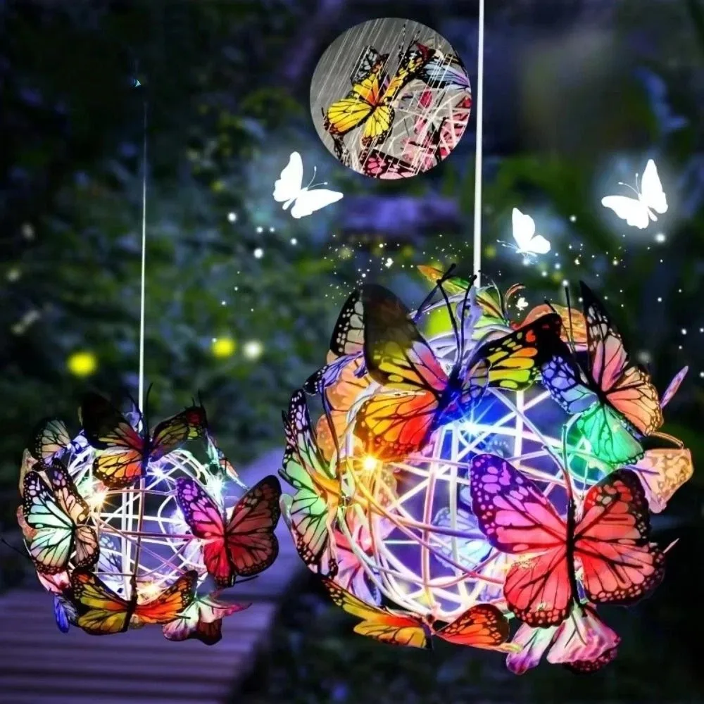 Waterproof Solar Butterfly Ball Light Solar-Powered Glowing Spherical Solar Hanging Light Decorative Metal Weaving
Waterproof Solar Butterfly Ball Light Solar-Powered Glowing Spherical Solar Hanging Light Decorative Metal Weaving