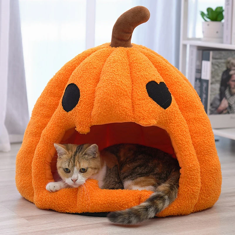 Halloween Pumpkin Cat Nest Warm House Closed Cat and Dog Nest Pet Supplies Autumn and Winter
Halloween Pumpkin Cat Nest Warm House Closed Cat and Dog Nest Pet Supplies Autumn and Winter