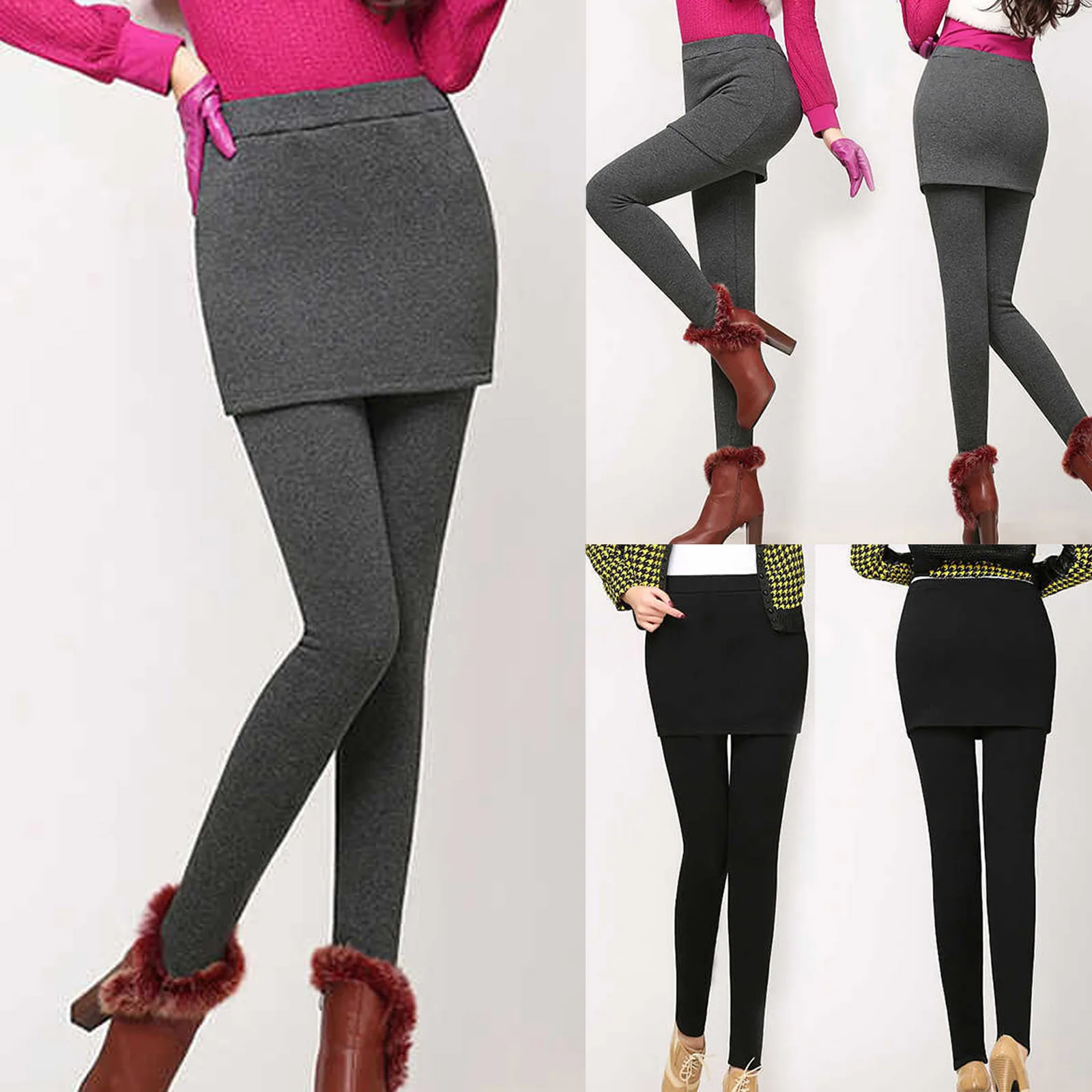 Women's Winter Warm High Waist Leggings Skirt Pants Fake Two Pieces Of Thin Velvet Integrated Pants Sports Yoga Leggings Costume
Women's Winter Warm High Waist Leggings Skirt Pants Fake Two Pieces Of Thin Velvet Integrated Pants Sports Yoga Leggings Costume