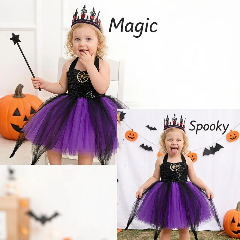 Gothic Witch Sequin Tutu Dress Halloween Carnival Party Stage Performance Cosplay Costume Holiday Celebration Fluffy Gown
Gothic Witch Sequin Tutu Dress Halloween Carnival Party Stage Performance Cosplay Costume Holiday Celebration Fluffy Gown