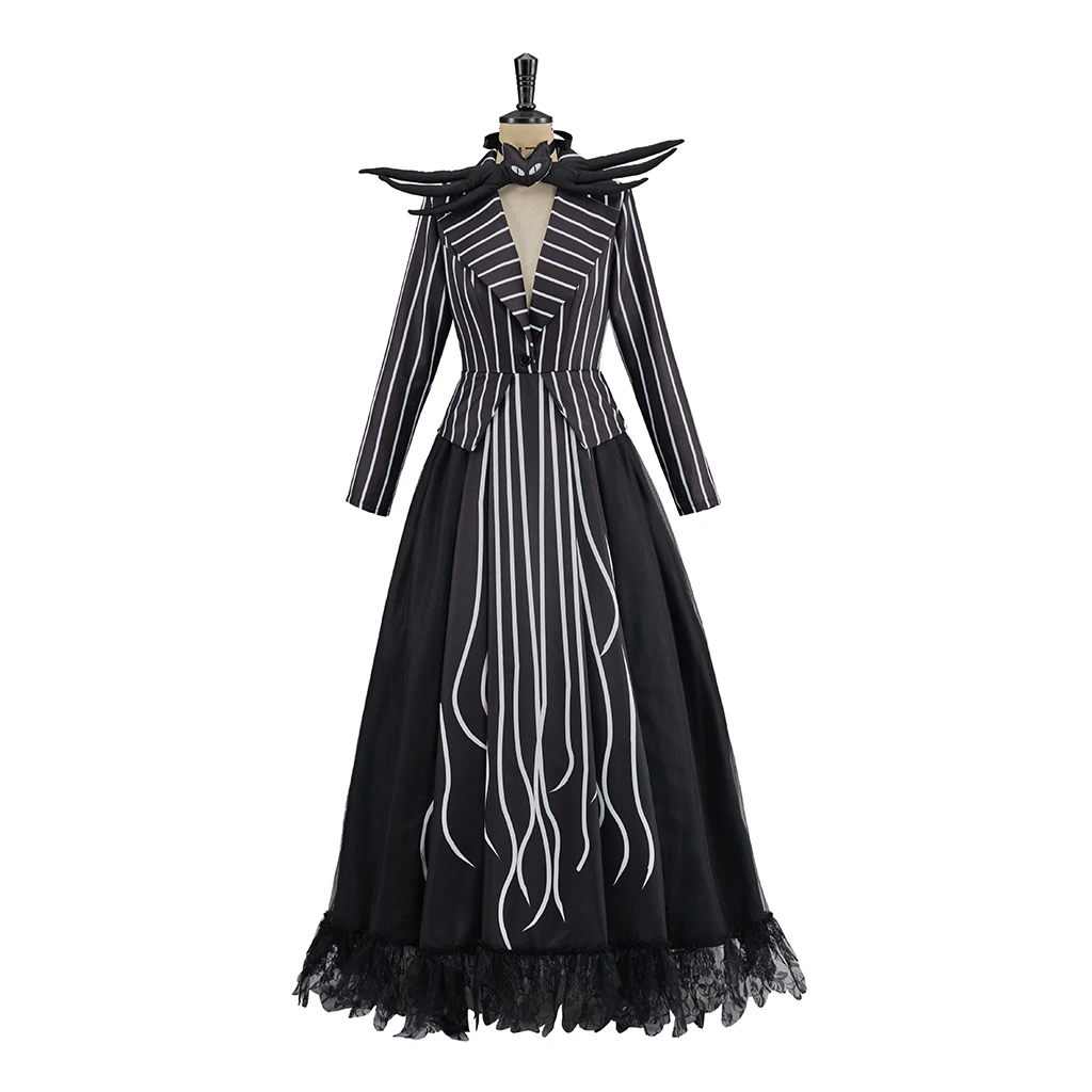 Nightmare Cosplay Jack Costume Female Version Victorian Gothic Black and White Stripe Dress Halloween Carnival Party Outfits
Nightmare Cosplay Jack Costume Female Version Victorian Gothic Black and White Stripe Dress Halloween Carnival Party Outfits