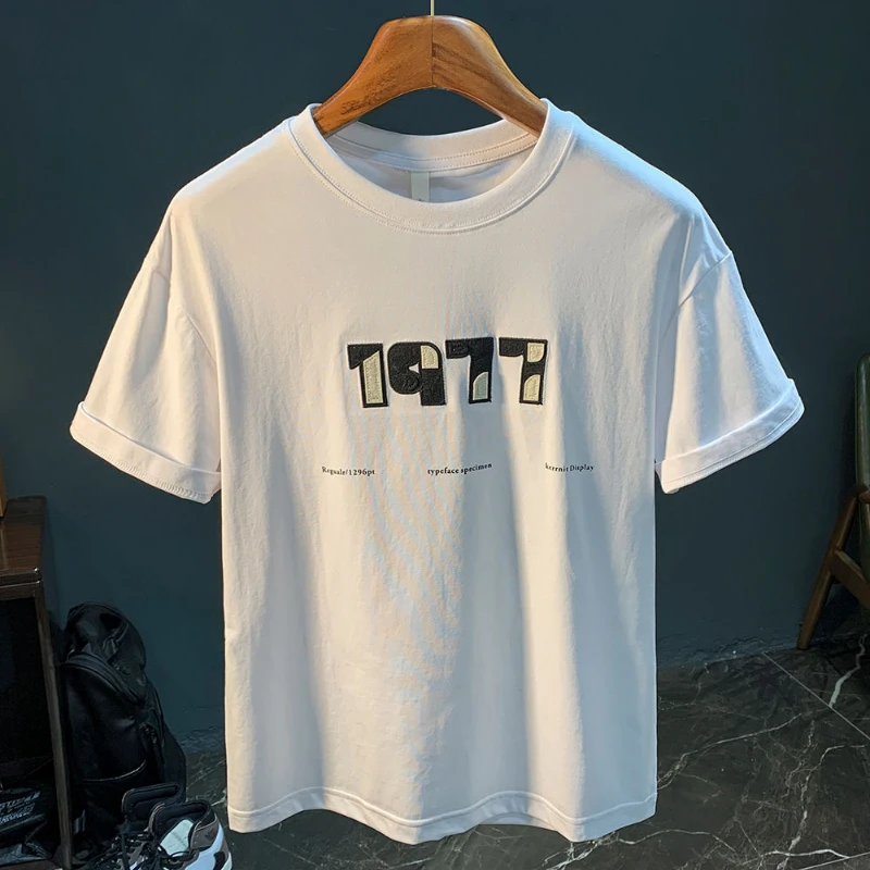 Men Clothing Summer Fashion Letter Print Basic T Shirt Simple Casual Streetwear Tees Round Neck Short Sleeve Loose Cotton Tops
Men Clothing Summer Fashion Letter Print Basic T Shirt Simple Casual Streetwear Tees Round Neck Short Sleeve Loose Cotton Tops