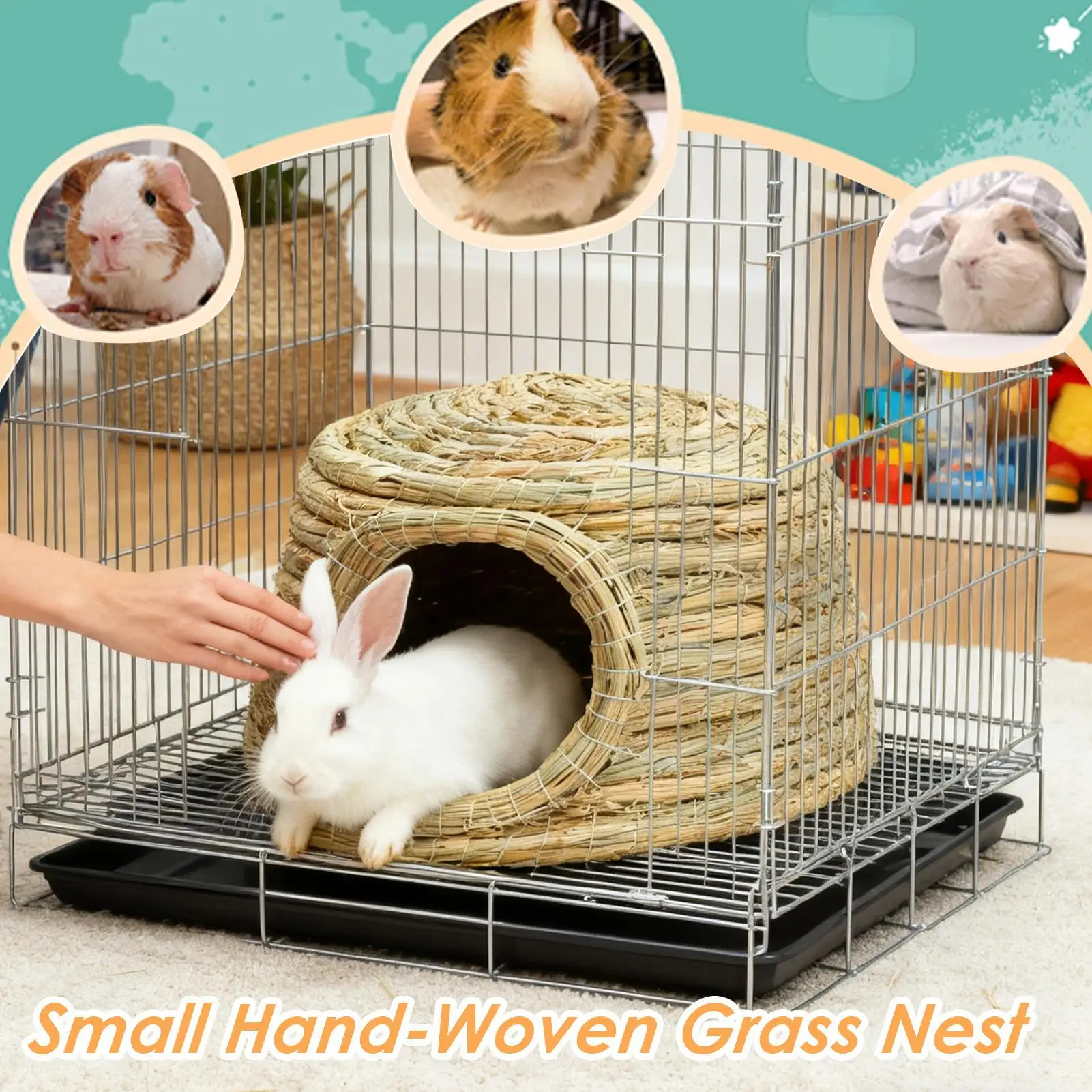 Bunny House Hand-Woven Nest Shelter Breathable Indoor Bunny House For Pet Hamster Chicken Home Cats Outdoor Small Animal
Bunny House Hand-Woven Nest Shelter Breathable Indoor Bunny House For Pet Hamster Chicken Home Cats Outdoor Small Animal