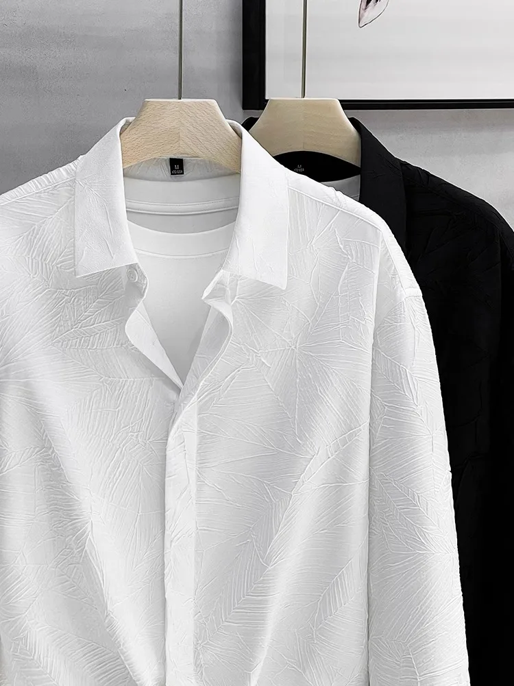 Le Texture Long Sve Casual irt Men's Bla White Spring Autumn High Design Sensibili Stand Fit Men's Dr irt
Le Texture Long Sve Casual irt Men's Bla White Spring Autumn High Design Sensibili Stand Fit Men's Dr irt