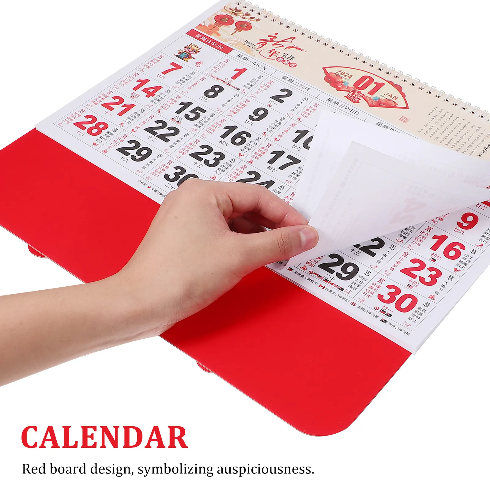 Premium Thickened Paper Hanging Calendar 2024 Red Chinese New Year Design Traditional Decor for Home and Office Use
Premium Thickened Paper Hanging Calendar 2024 Red Chinese New Year Design Traditional Decor for Home and Office Use