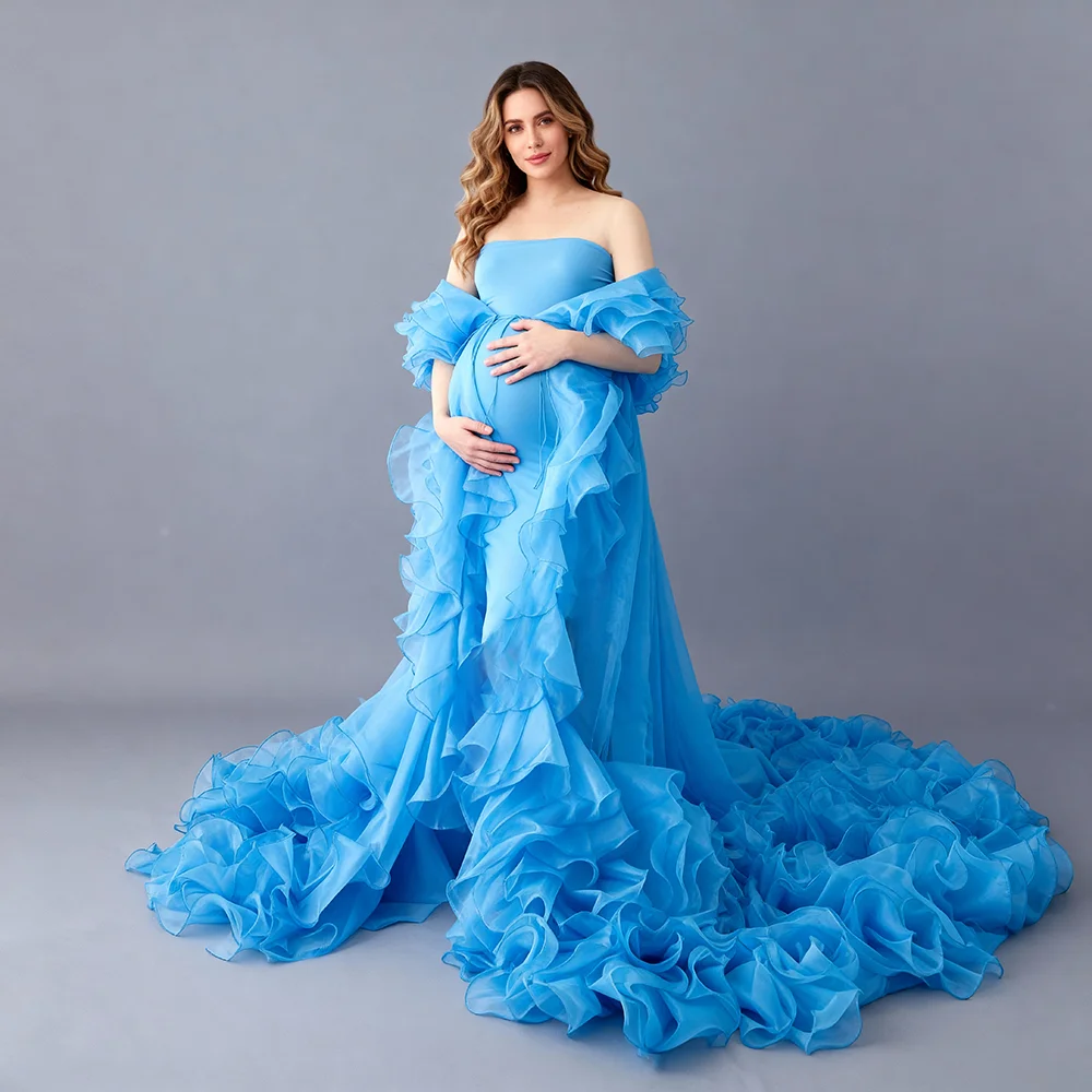 V Neck Short Sleeves Custom Maternity Photoshoot Robe Elegant Pregnancy Photography Gown Flowing Tulle Dress for Photo Shoot
V Neck Short Sleeves Custom Maternity Photoshoot Robe Elegant Pregnancy Photography Gown Flowing Tulle Dress for Photo Shoot