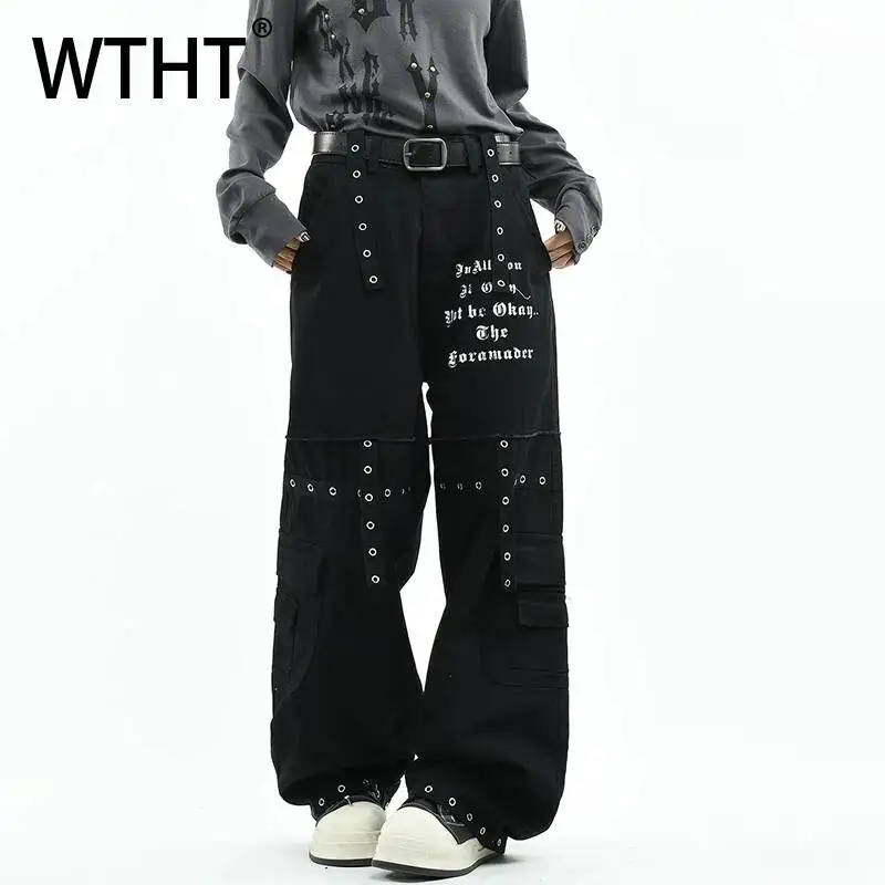 WTHT Fashion Men's Spliced Metal Rivets Letter Print Design Pants Vintage 2026 Summer Wide Leg Loose Trousers Male 2A3237
WTHT Fashion Men's Spliced Metal Rivets Letter Print Design Pants Vintage 2026 Summer Wide Leg Loose Trousers Male 2A3237