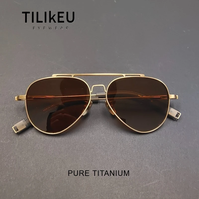 New Double Bridge Pure Titanium Polarized Sunglasses for Men Vintage Pilot Driving Anti Glare Shades UV400 Fishing Sun Glasses
New Double Bridge Pure Titanium Polarized Sunglasses for Men Vintage Pilot Driving Anti Glare Shades UV400 Fishing Sun Glasses