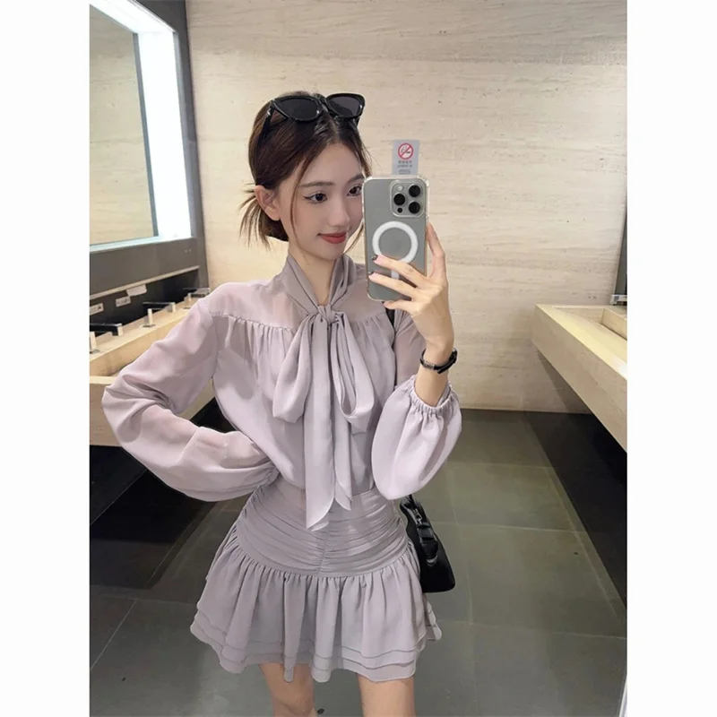 French Style Bow tie Long Sleeved Shirt High Waist Slimming Half Body Long Skirt for Women Spring 2025 New Loose Women's Suit WF
French Style Bow tie Long Sleeved Shirt High Waist Slimming Half Body Long Skirt for Women Spring 2025 New Loose Women's Suit WF