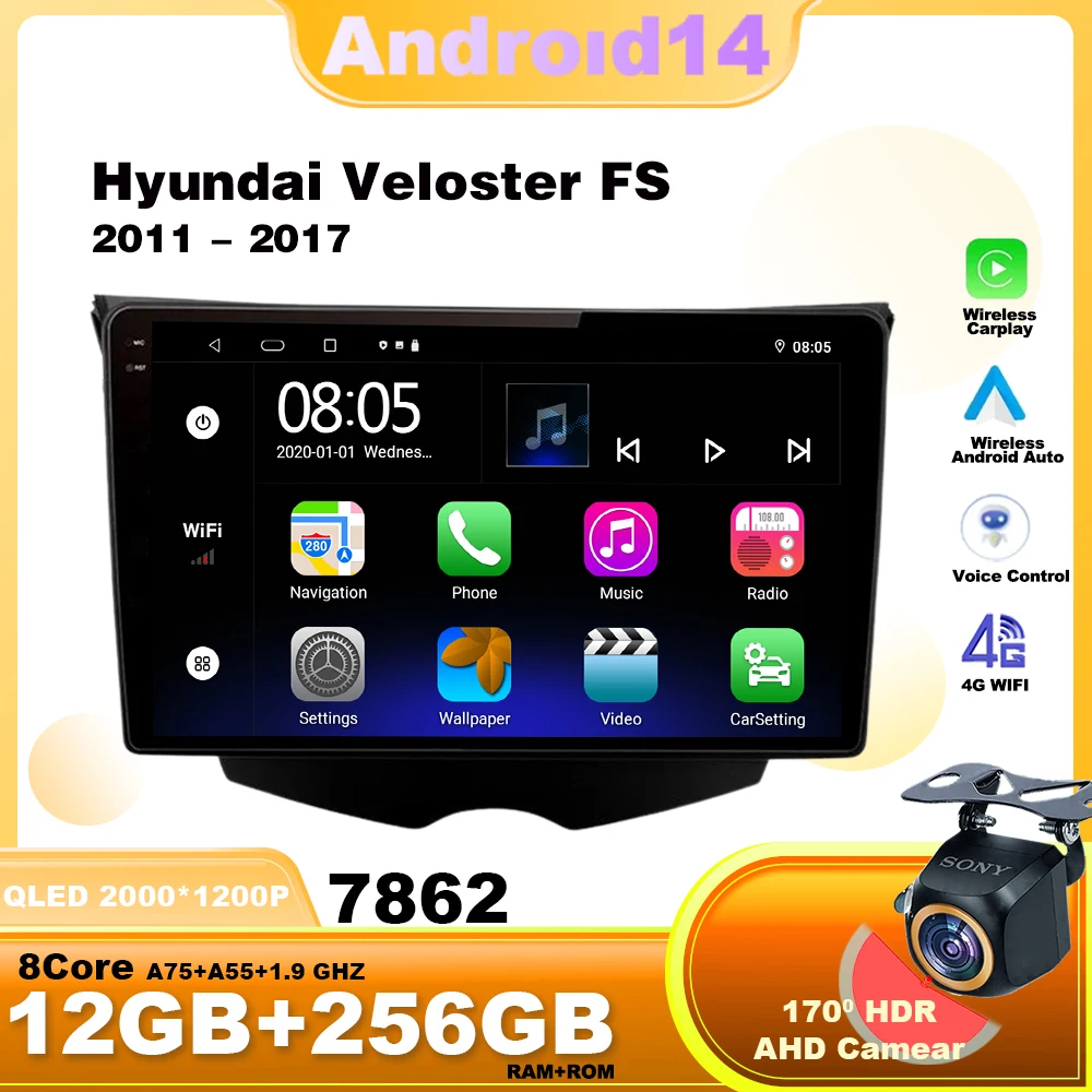 Android 14 для Hyundai Veloster FS 2011 - 2017 автомобильное радио-навигация мультимедийный видеоплеер WIFI 4G BT беспроводное Carplay
Android 14 для Hyundai Veloster FS 2011 - 2017 автомобильное радио-навигация мультимедийный видеоплеер WIFI 4G BT беспроводное Carplay