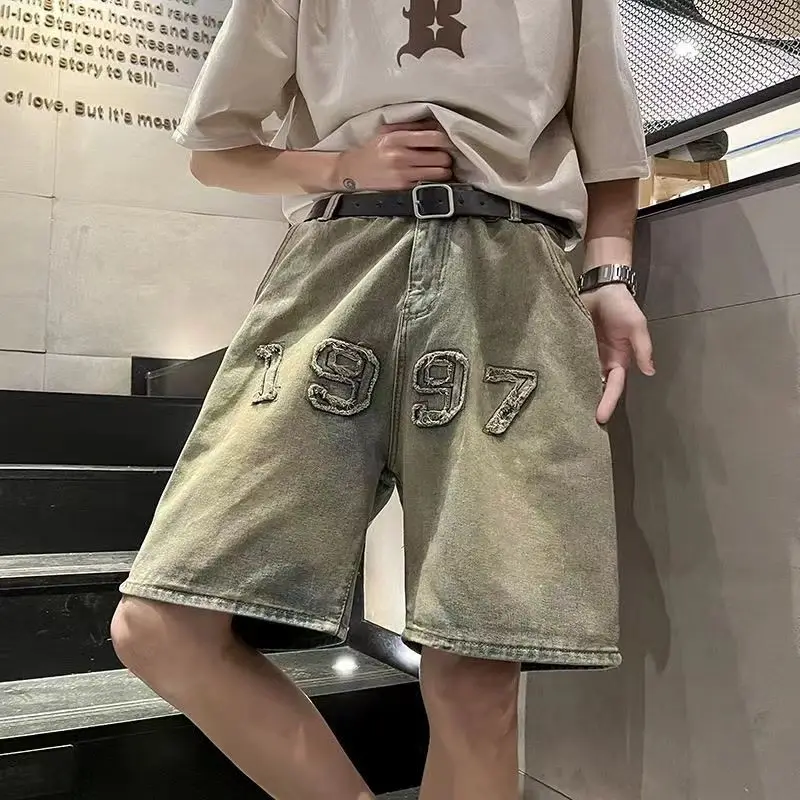 Men's 5-Inch Denim Shorts Heavyweight Distressed Mud Tone Summer Vintage High Street Style Hong Kong Inspired Casual Wear
Men's 5-Inch Denim Shorts Heavyweight Distressed Mud Tone Summer Vintage High Street Style Hong Kong Inspired Casual Wear